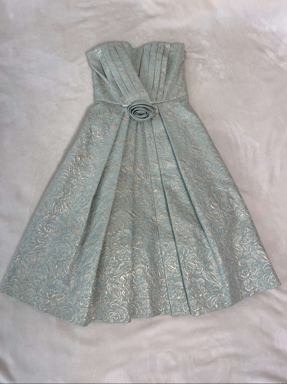 Vintage Betsey Johnson Strapless Floral Jacquard Dress Size 4